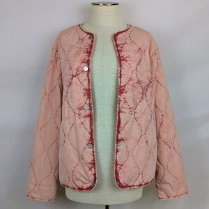ALLSAINTS Reign Overdyed Onion Quilted Jacket Lightweight Faded Pink Wash 4 NWT